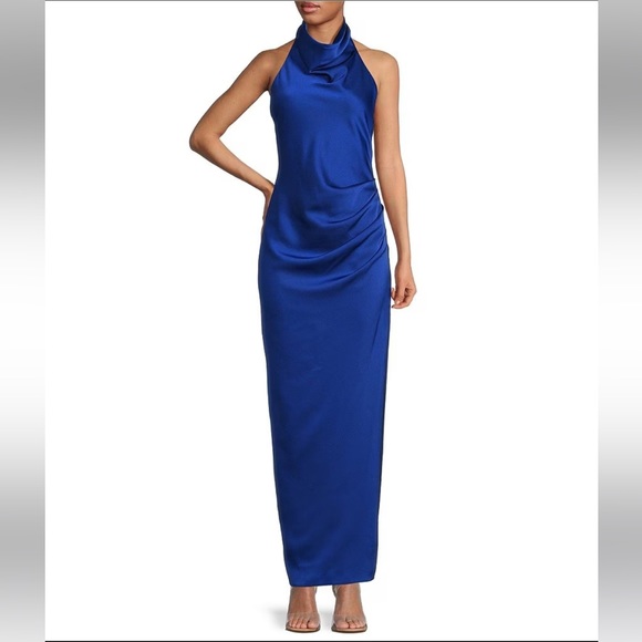 Gianni Bini Dresses & Skirts - Gianni Bini Satin High Mock Neck Sleeveless Long Sheath Dress